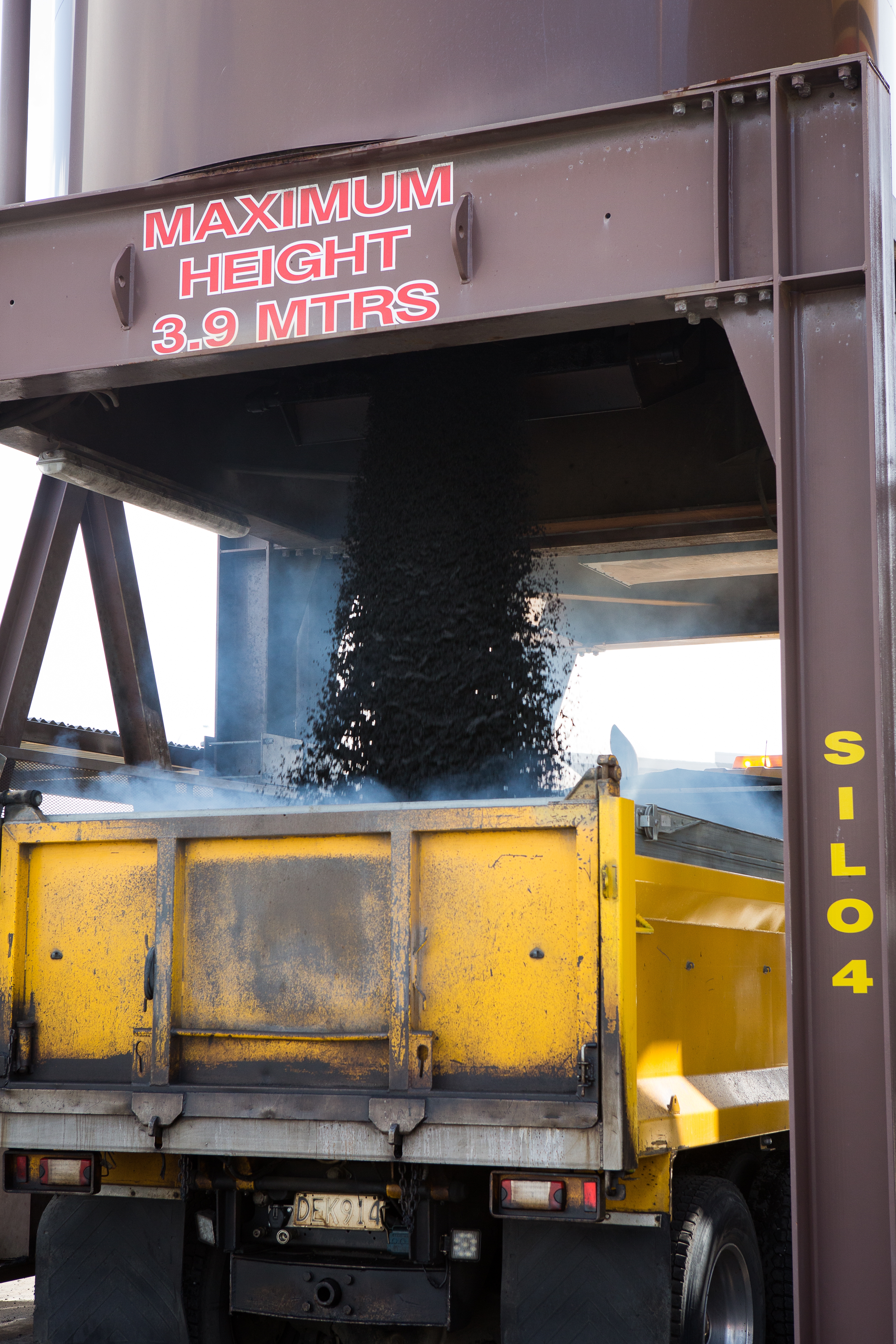 Asphalt Truck being loaded